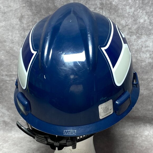 Seattle Seahawks MSA V-Gard Hard Hat Medium Size Adjustable OSHA ANSI Blue - Picture 4 of 9